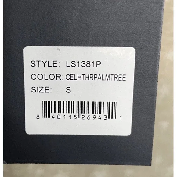 Linksoul Lux-Lite Polo Mens S Tan Palm Tree Performance Golf Shirt LS1381P NWT - Picture 5 of 9